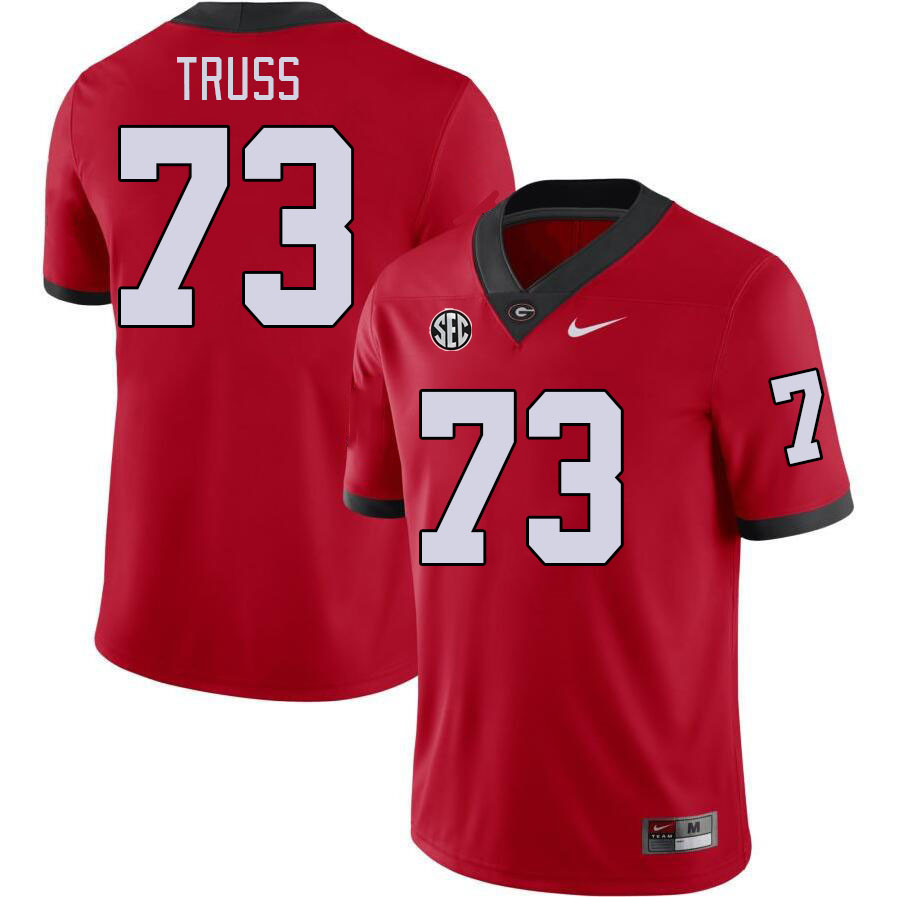 Men #73 Xavier Truss Georgia Bulldogs College Football Jerseys Stitched-Red